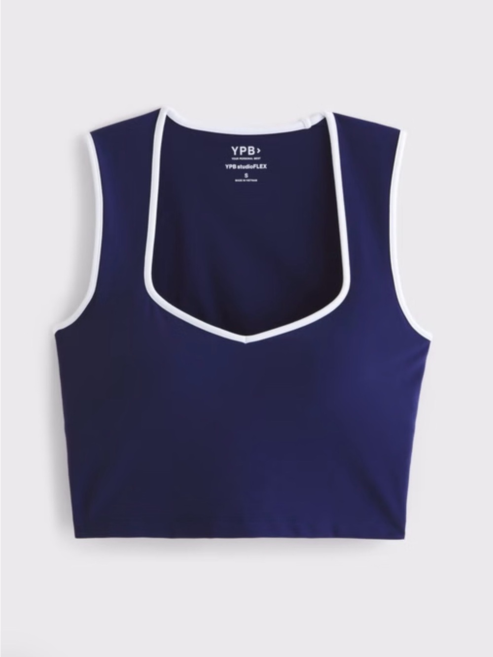 YPB Abercrombie & Fitch studio flex portrait crop bra tank, Navy, Large